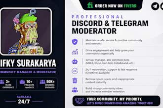 be your telegram moderator or community moderator