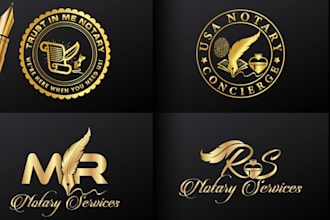 do unique script style mobile notary signature logo design