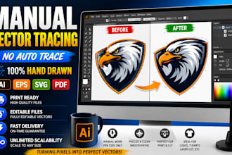 manually vectorize logo, photos, and silhouettes fast