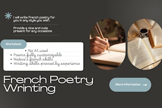 write french poetry for you