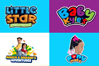 design kids shop, baby store daycare or childcare logo