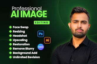 do face retouching, face swap, headshots, add background,