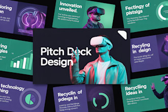 design startup pitch deck design, fundraising startup slides pitch deck design