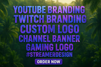 design custom youtube twitch logo or banner with branding