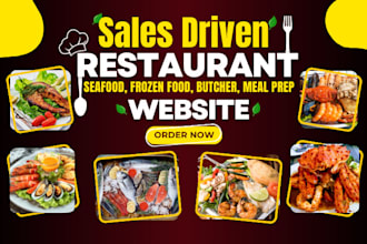 restaurant website seafood website frozen food website butcher meal prep website