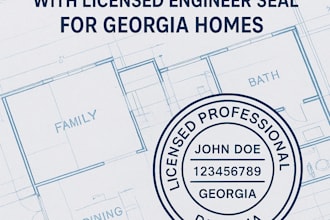 deliver architectural drawings with licensed engineer seal for georgia home