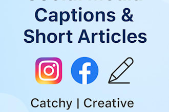 write social media captions and short articles