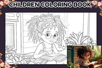 design bold and easy coloring book, cover, and contents for KDP coloring book