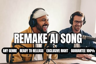 remake or recreate ai song beat cover suno ai song sing demo into studio quality