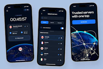 develop a secure and fast VPN app for android, ios, and desktop