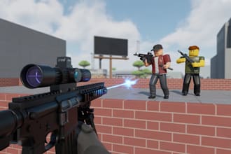 develop role playing game, fps, obby roblox simulation, hood game, map, vfx,