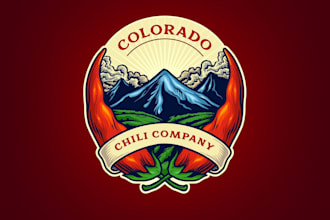 design a vintage custom mountain food or chili brand logo