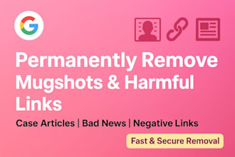 permanently remove mugshots article bad news and harmful links