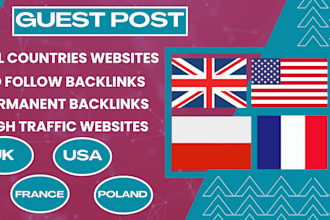 provide UK, USA, poland premium guest post sites