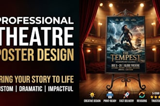 do theatre poster movie poster flyer design brochure event playbill in 24 hours