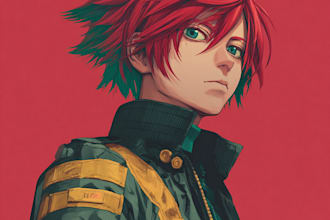 make japanese character illustration anime style
