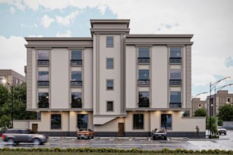 renew 3d residential building,multi unit apartment exterior facade,cgi rendering