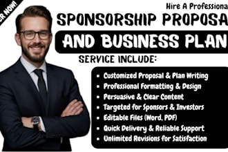 design a professional sponsorship proposal, business proposal, and letter