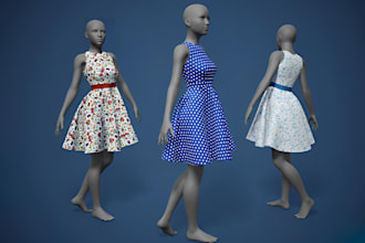 create second life 3d clothing luxury fashion  product cloth clo3d 3d mesh