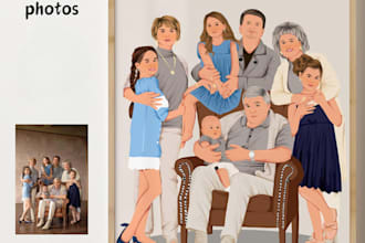 turn your family photo into a hand drawn portrait