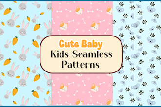 design cute seamless patterns for baby and kids textiles