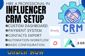 setup influencer crm koji kartra convertkit grin aspire influencity promoty