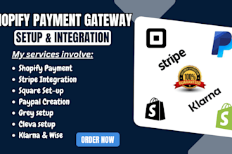 integrate shopify payment gateways, including paypal, stripe and wise