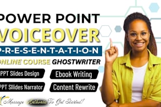 narrate your elearning PPT slides voice over, design PPT slides on online course