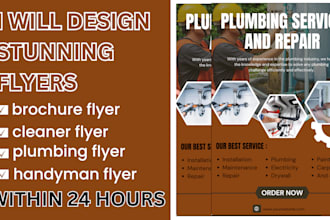 do eye catching flyer designs for construction, medical, and plumbing services