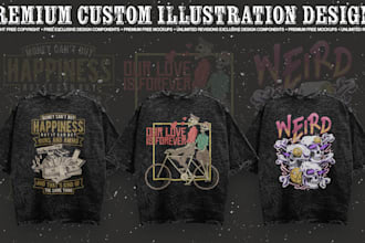 create stunning custom illustration t shirt designs