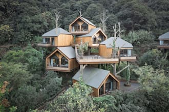design and render dome house, tree house or cabins, tiny house