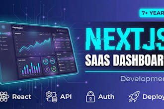 develop nextjs saas dashboard with react and API integration