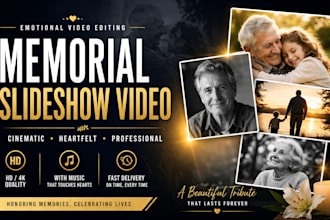 create elegant video screate funeral photo slideshow memorial video in 24 hours