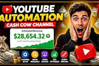 create cash cow faceless videos and set up youtube automation channel