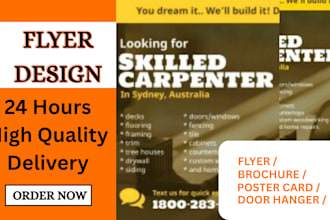 design a professional flyer for construction, carpentry roofing and cleaning