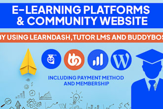 develop a modern tutor lms or learn dash elearning site