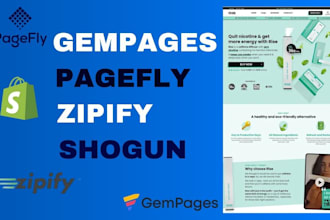 redesign your shopify landing page, product page, cart page, or full ecommerce