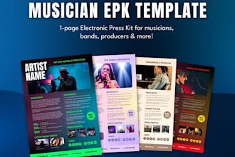 design music, artist, epk electronic press kit with bio, photos and media links