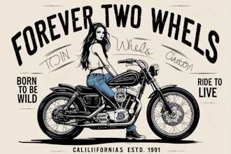 quality female biker logo for you with my own creativity
