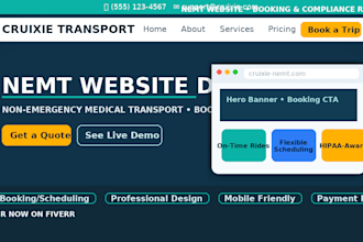 design nemt website, non emergency medical transportation booking site