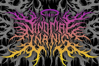 draw a brutal slam, death metal, grindcore, etc logo