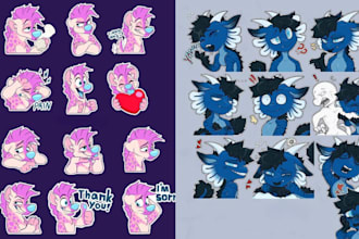 draw chibi furry keychains, stickers, badges, pfps, and headshot expressions