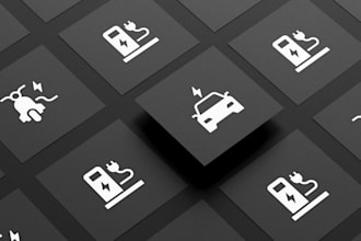 design custom professional glyph solid icon set