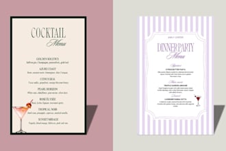 design menu and book cover