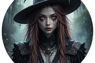 draw a horror and fantasy horror character art