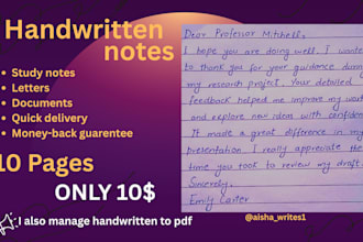 handwrite notes, assignments and documents