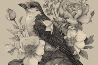 draw illustrations flower botanical for your tattoo