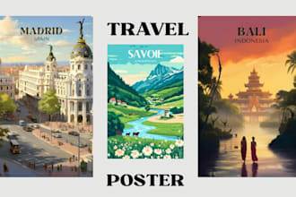 make travel poster vintage travel poster modern retro travel poster illustration