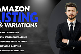 create and fix amazon product listings and variations