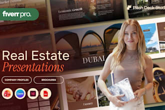 design real estate brochure, pitch deck, company profile, presentation design